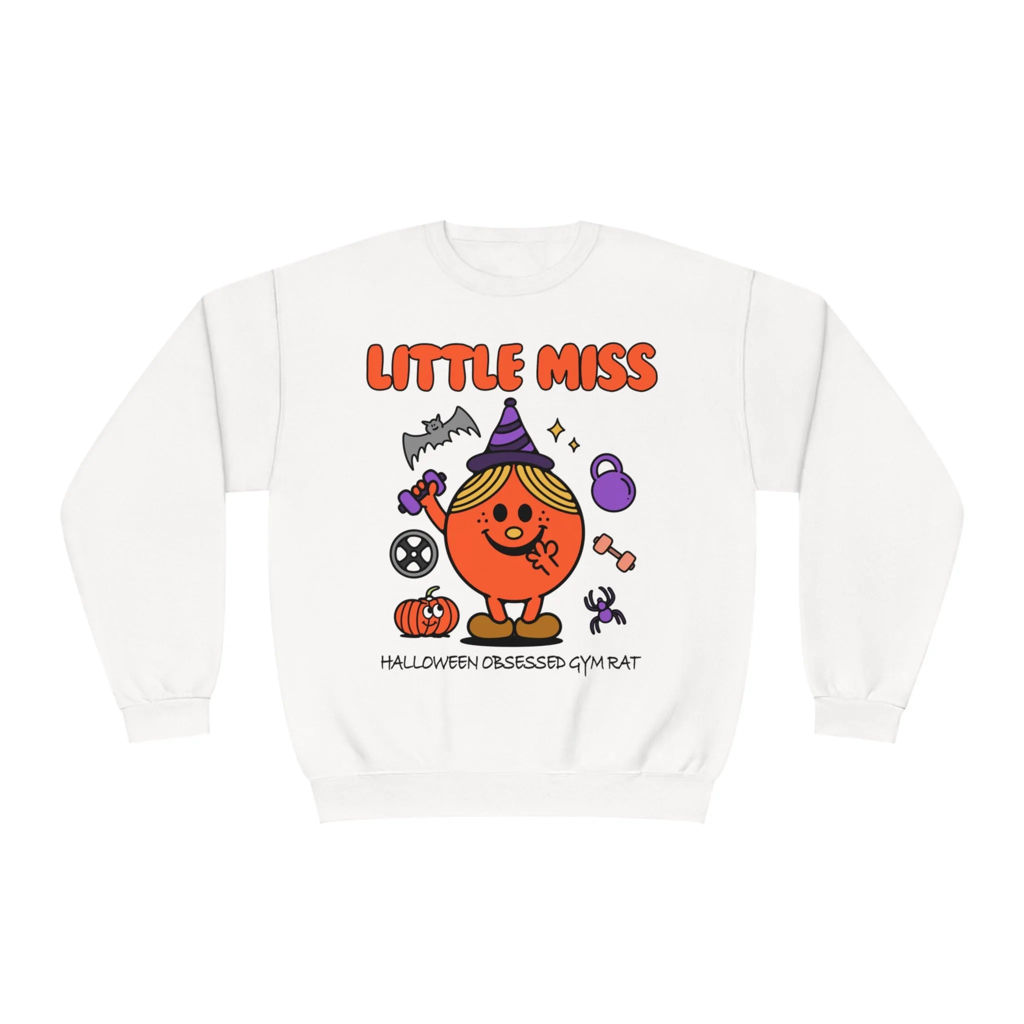 LITTLE MISS HALLOWEEN OBSESSED GYM RAT- CREWNECK