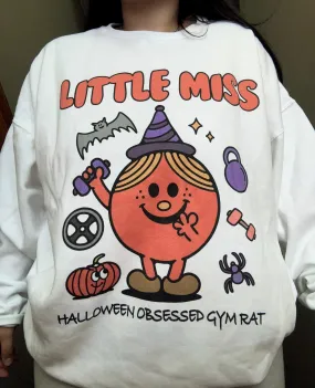 LITTLE MISS HALLOWEEN OBSESSED GYM RAT- CREWNECK