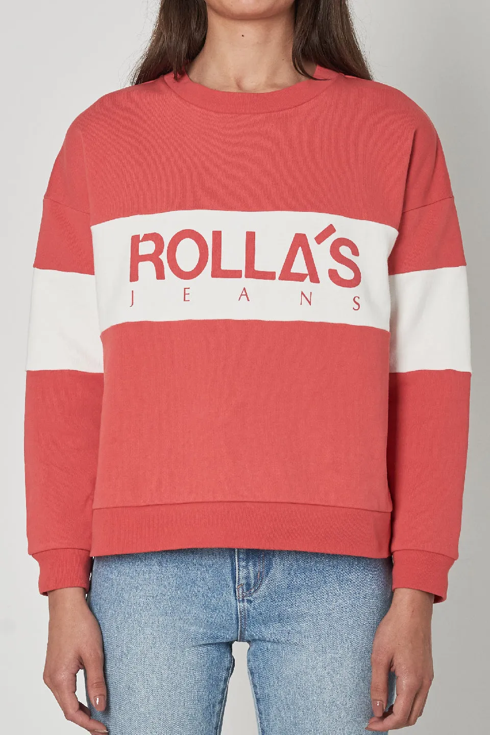 Logo Split LS Faded Red Logo Sweater