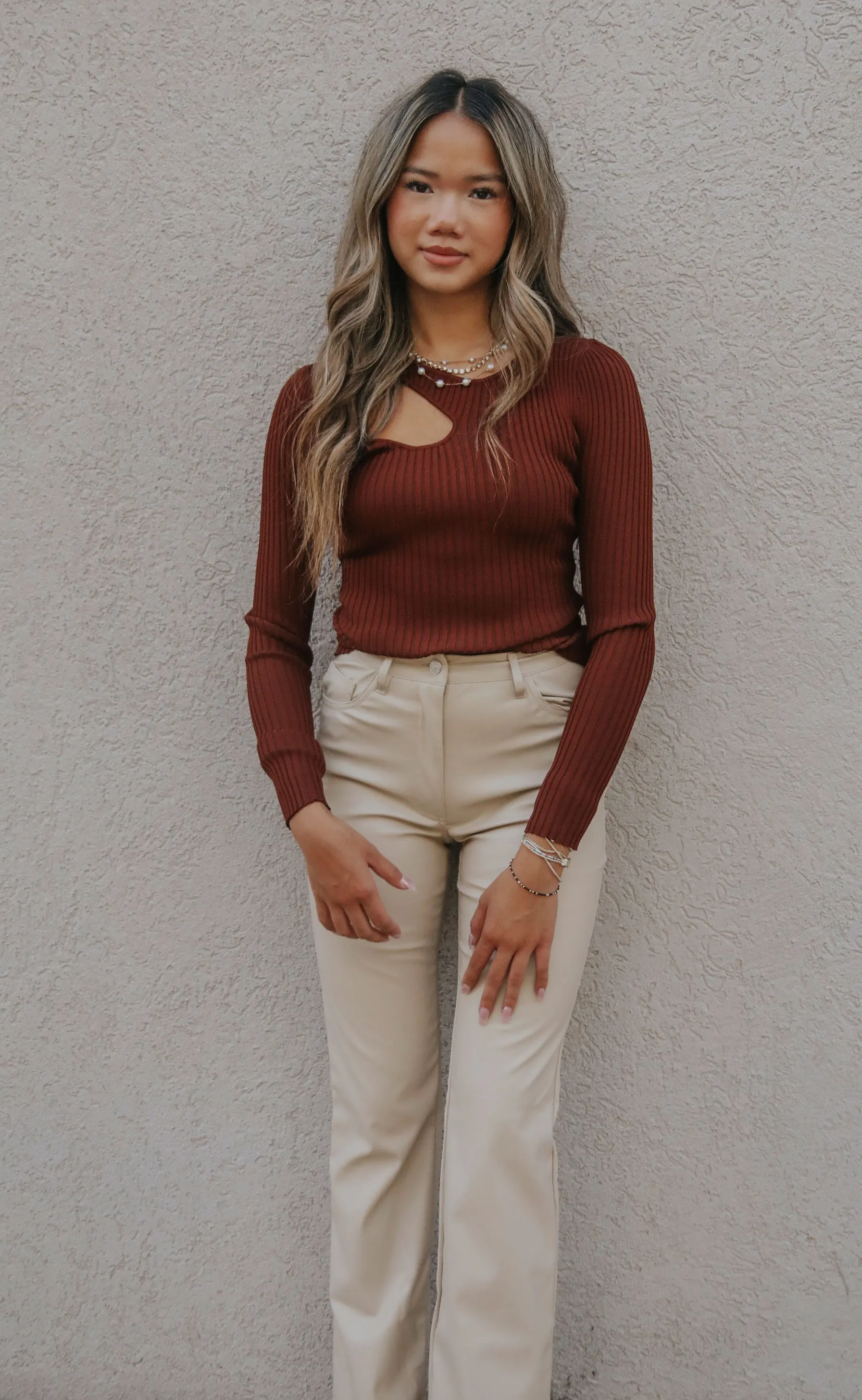 minkpink: amber cutout knit top