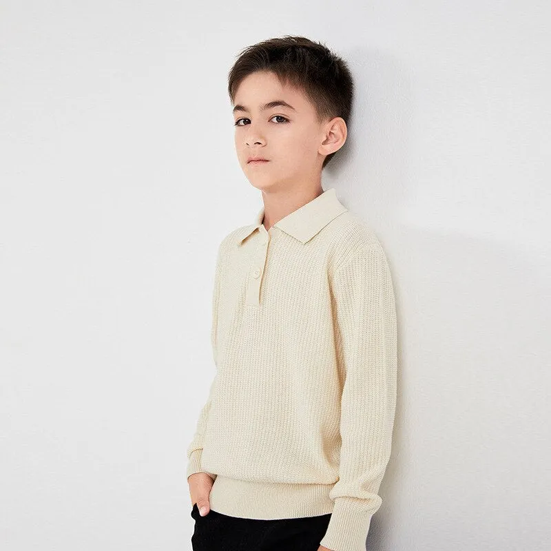 New Boys Sweater Solid Color Knitwear