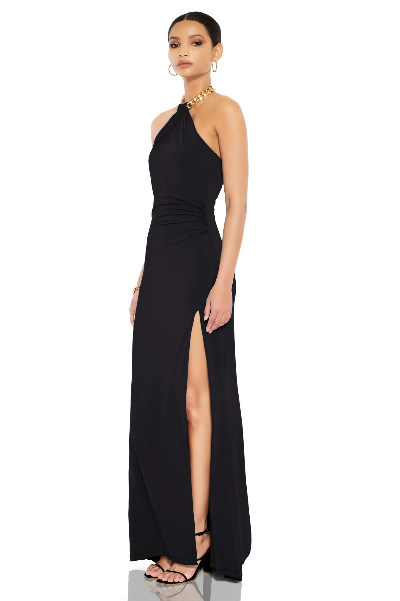 Nookie Captivate Halter Gown - Black