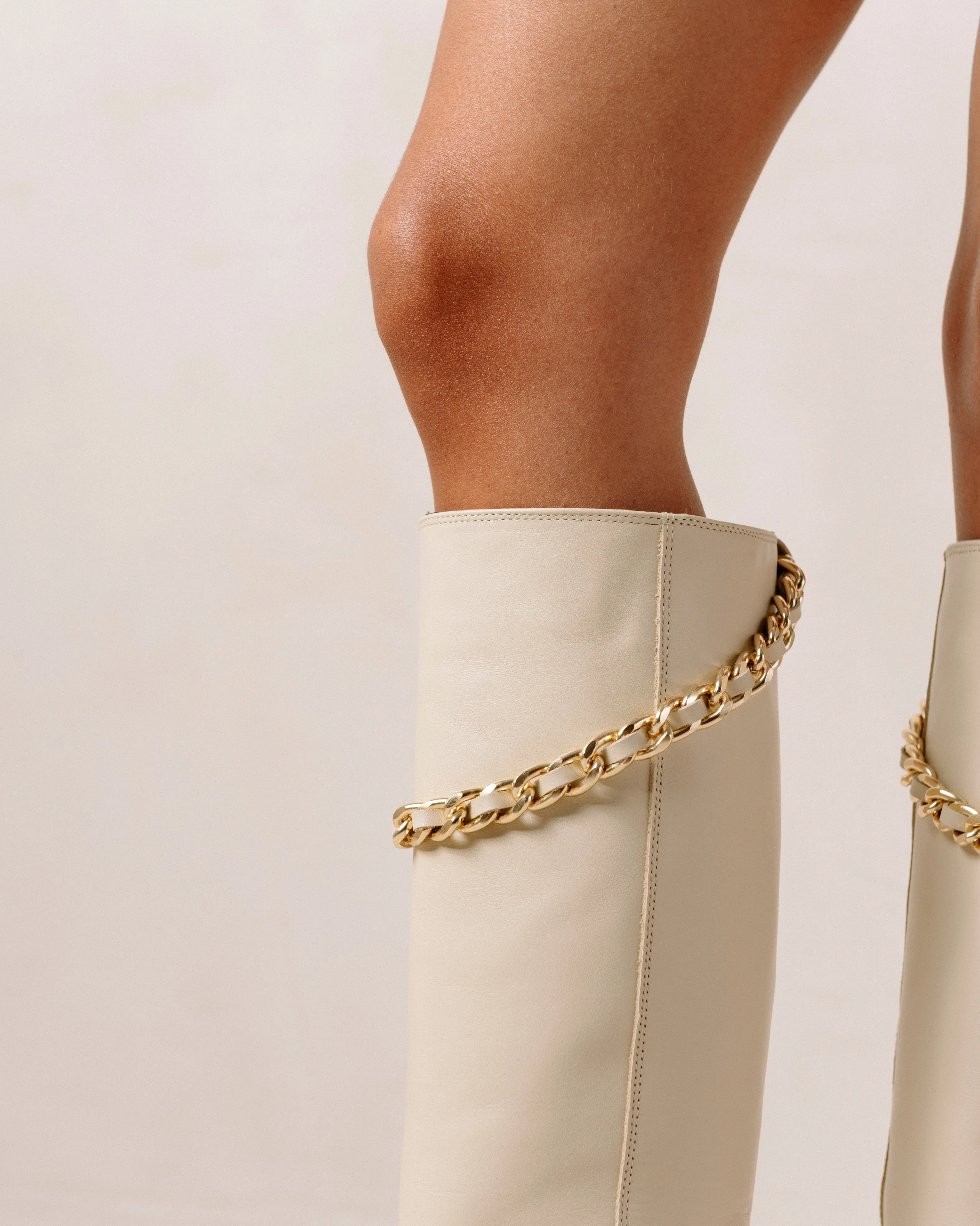 Pier Cream Leather Boots