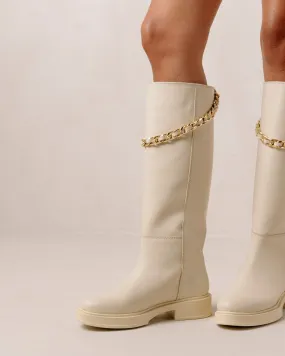 Pier Cream Leather Boots