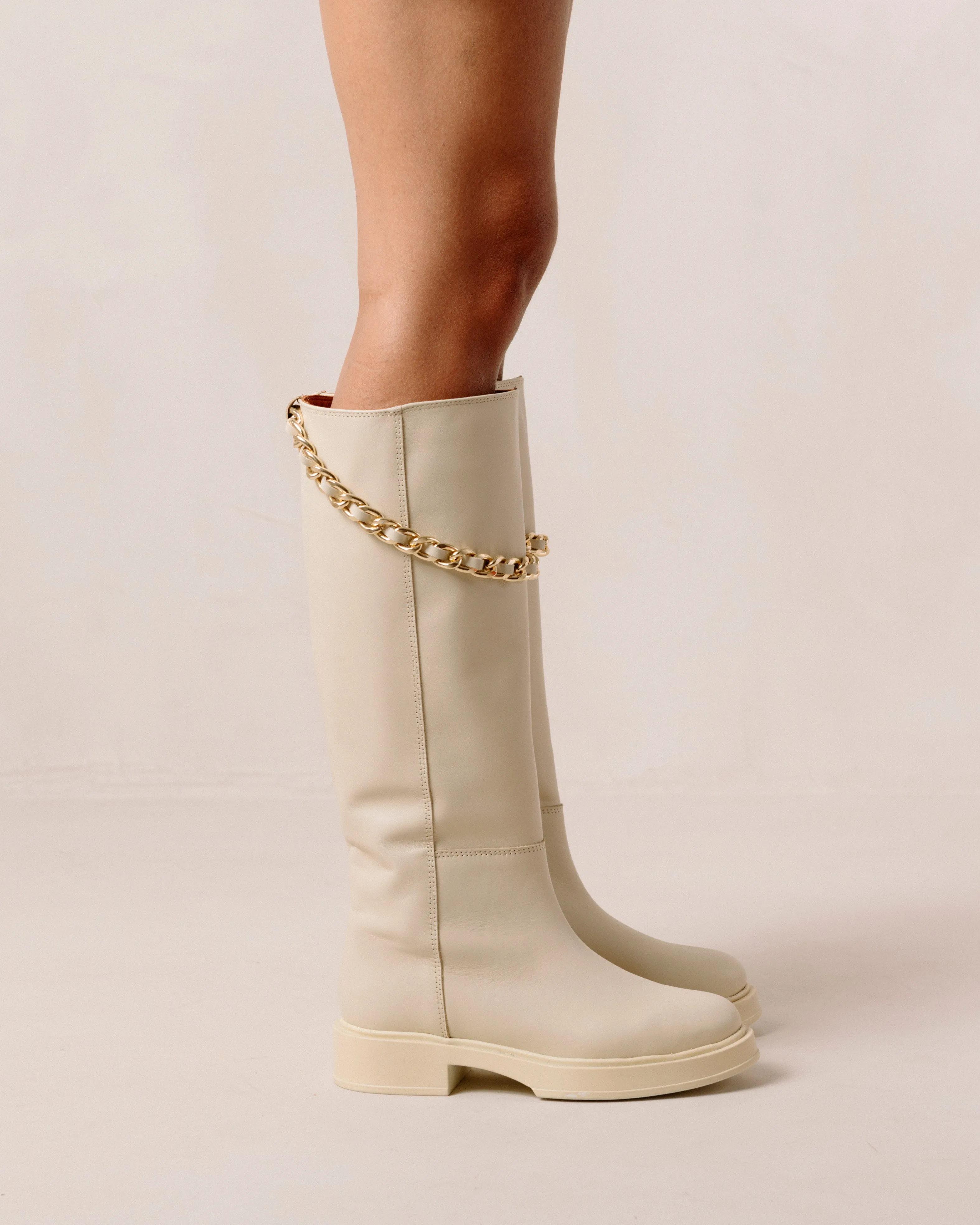 Pier Cream Leather Boots