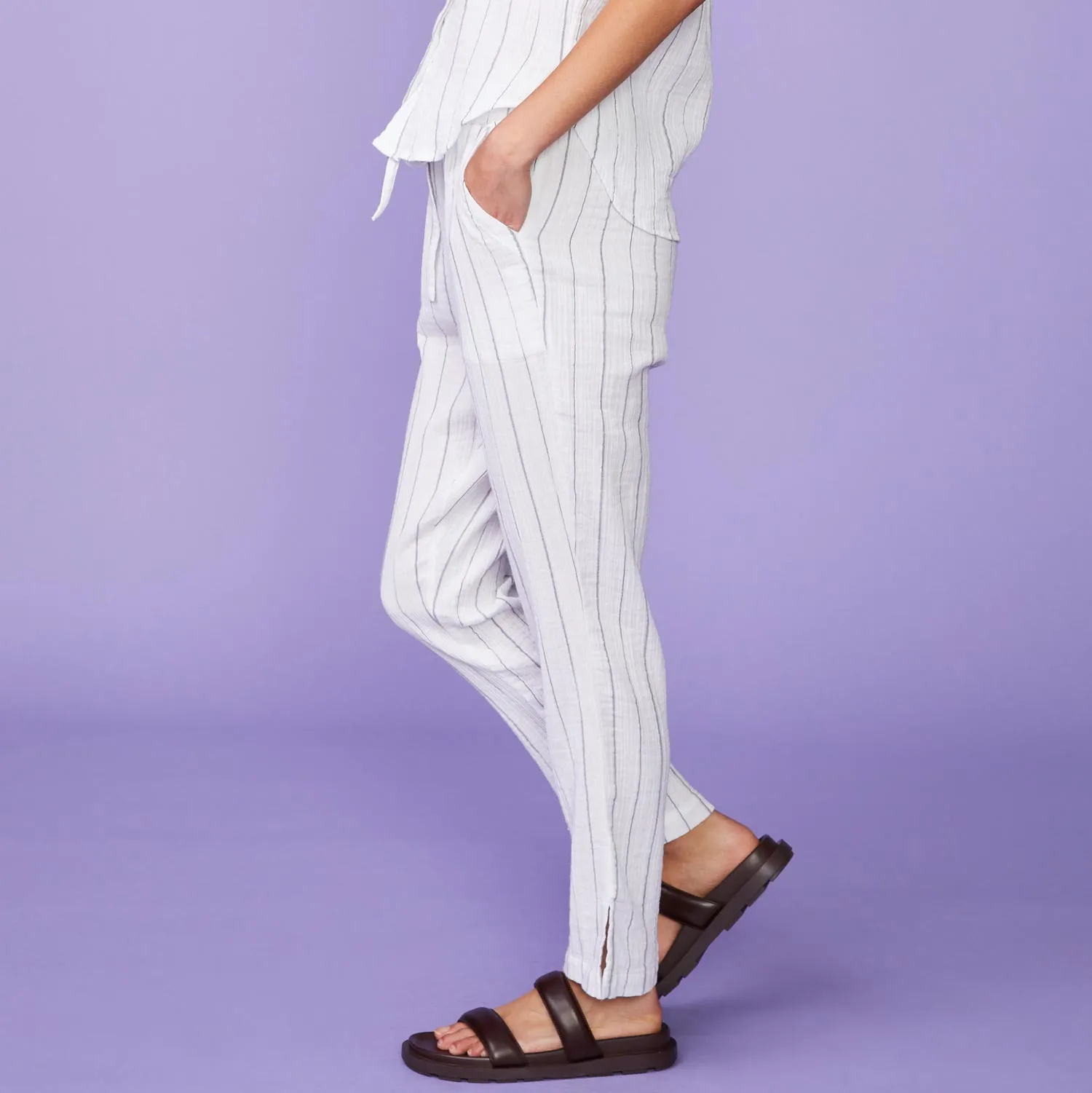 Pinstripe Gauze Pants