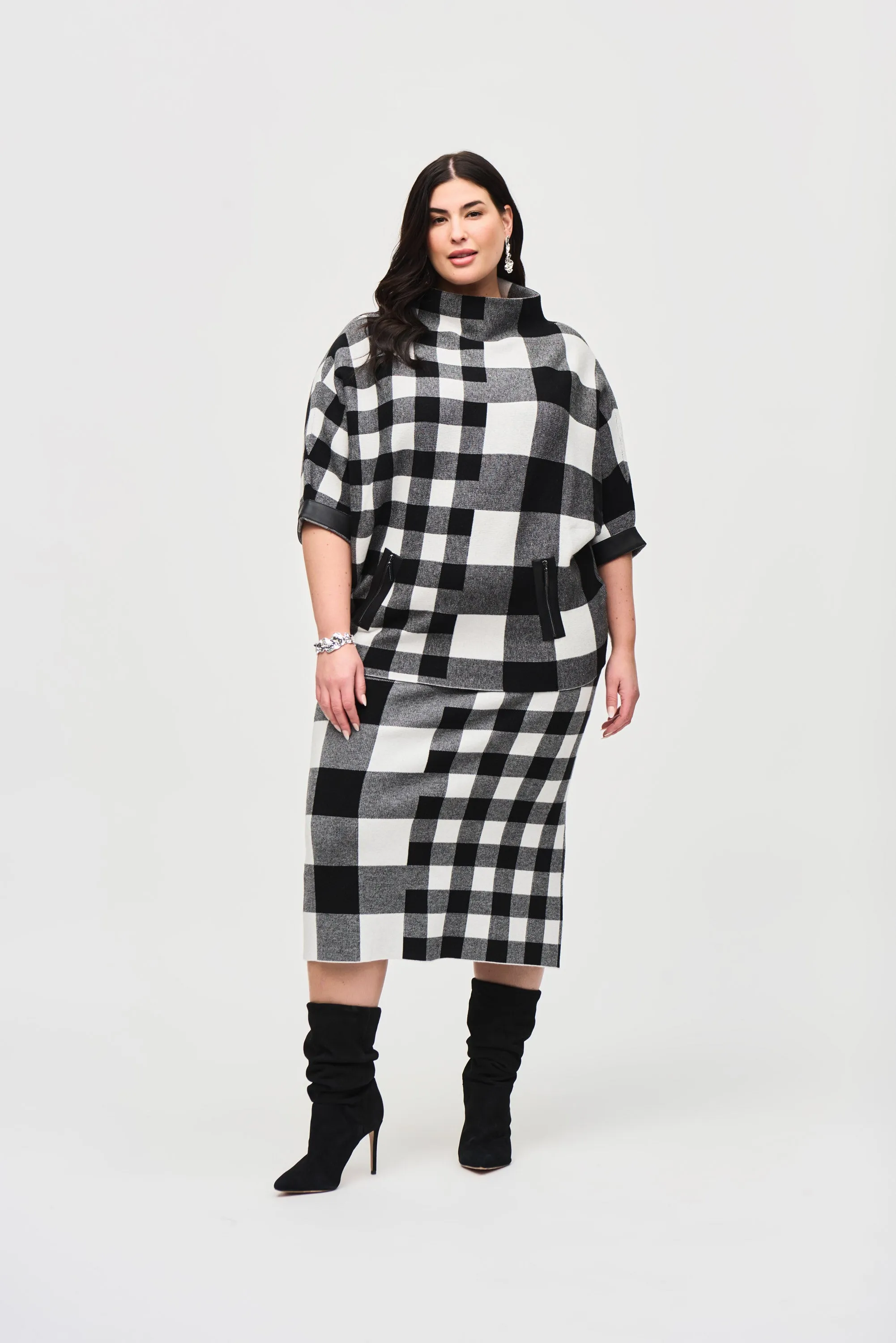 Plaid Jacquard Knit Sweater 243946