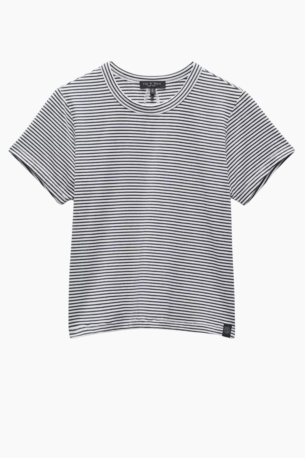 Rag & Bone Luca Stripe Baby Tee - Black/ White