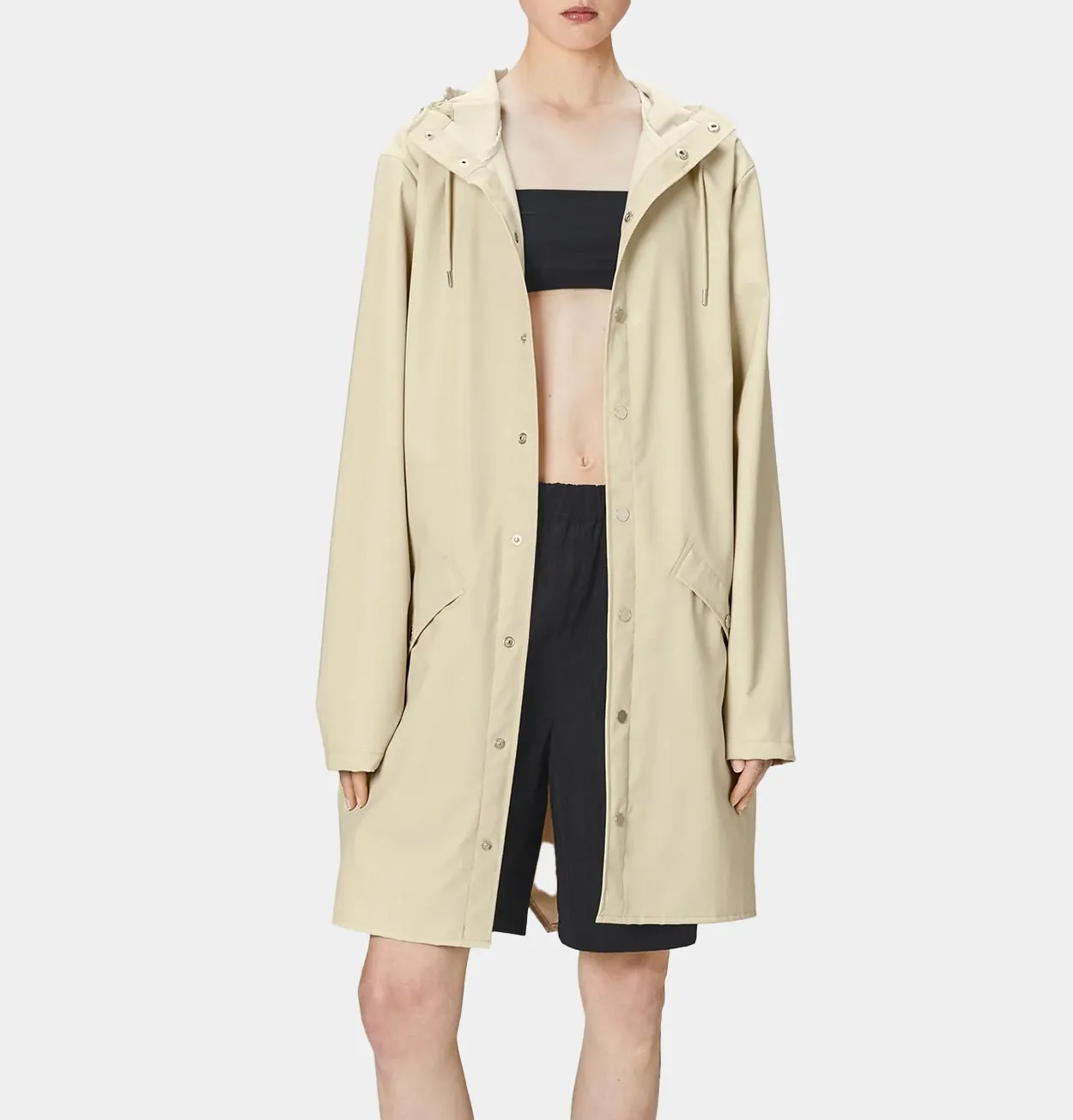 RAINS Long Jacket in Dune