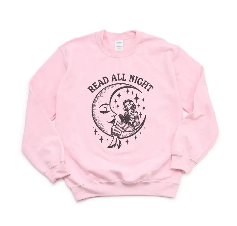 Read All Night Moon Gildan Sweatshirts