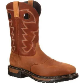 Rocky Men's Original Ride Steel Toe WP Western Boot- Brown- RKYW041