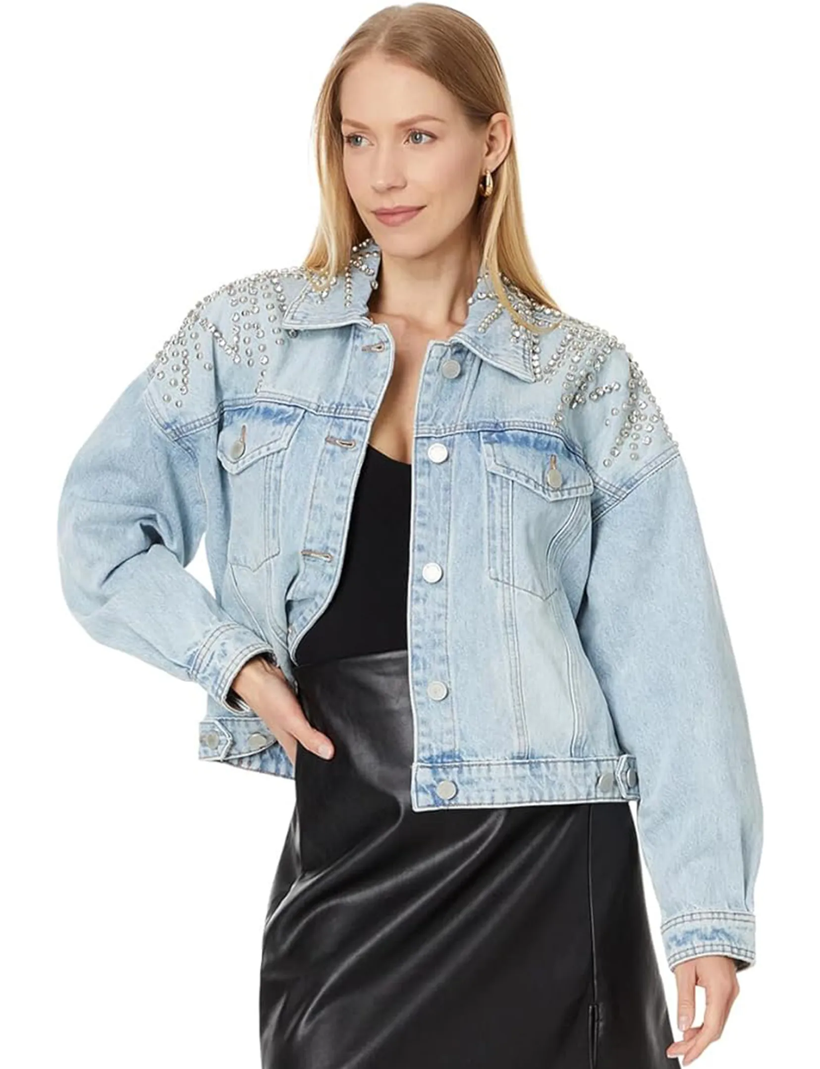 Studded Denim Trucker Jacket, Starstruck