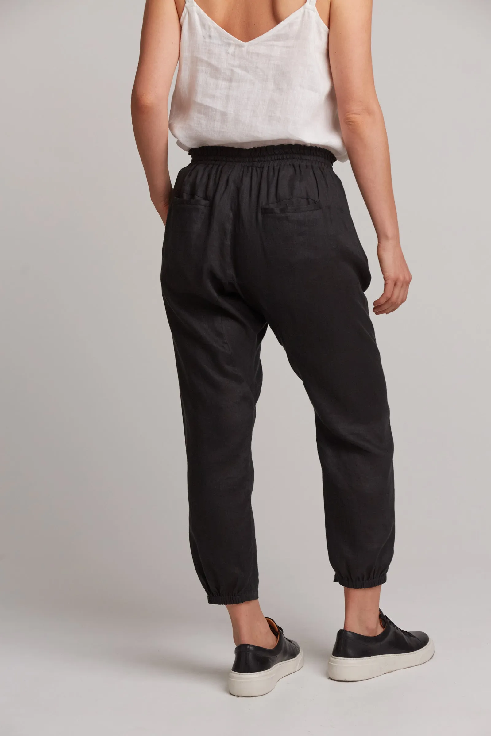 Studio Relaxed Linen Pant - Black