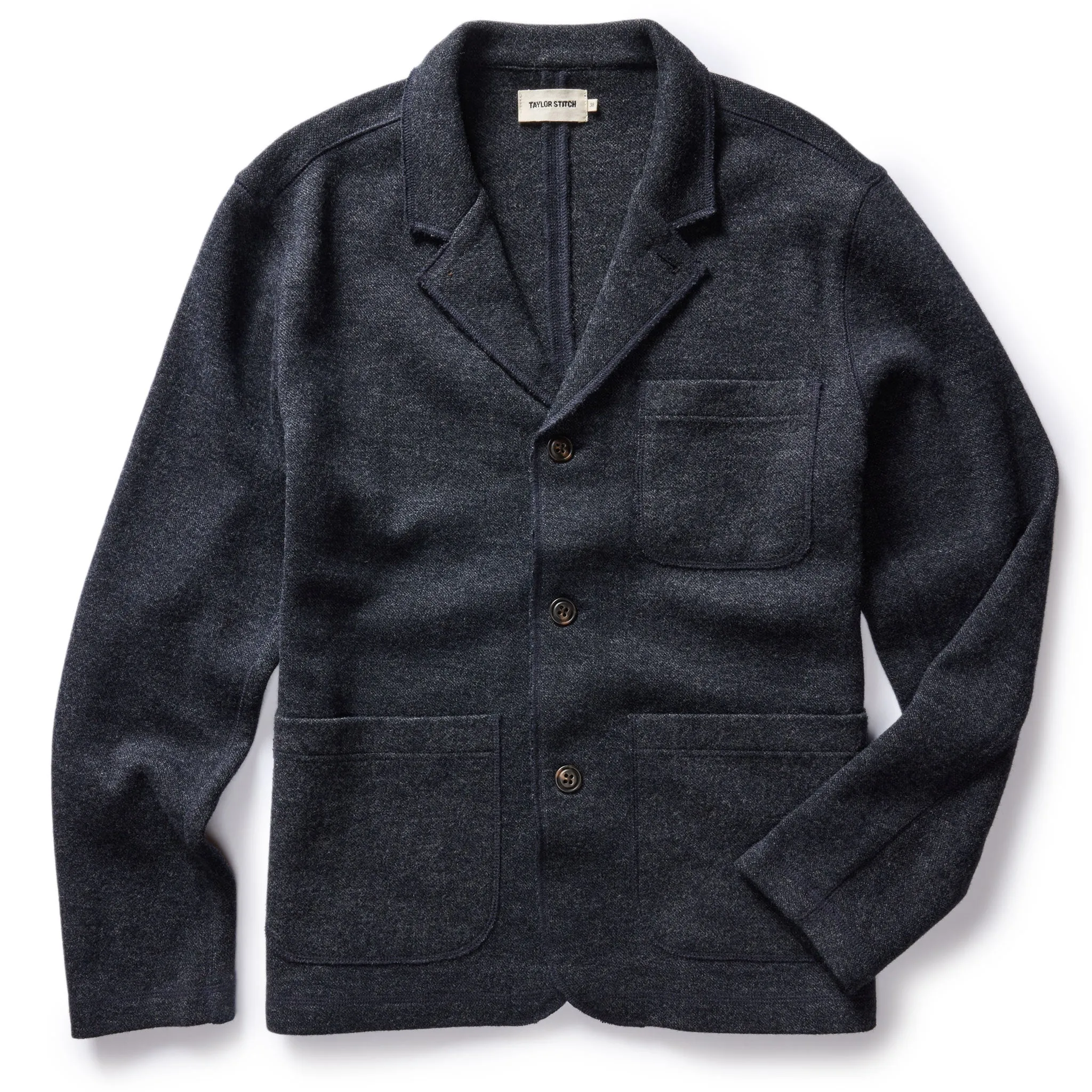 The Ridgewood Cardigan in Navy Birdseye Wool