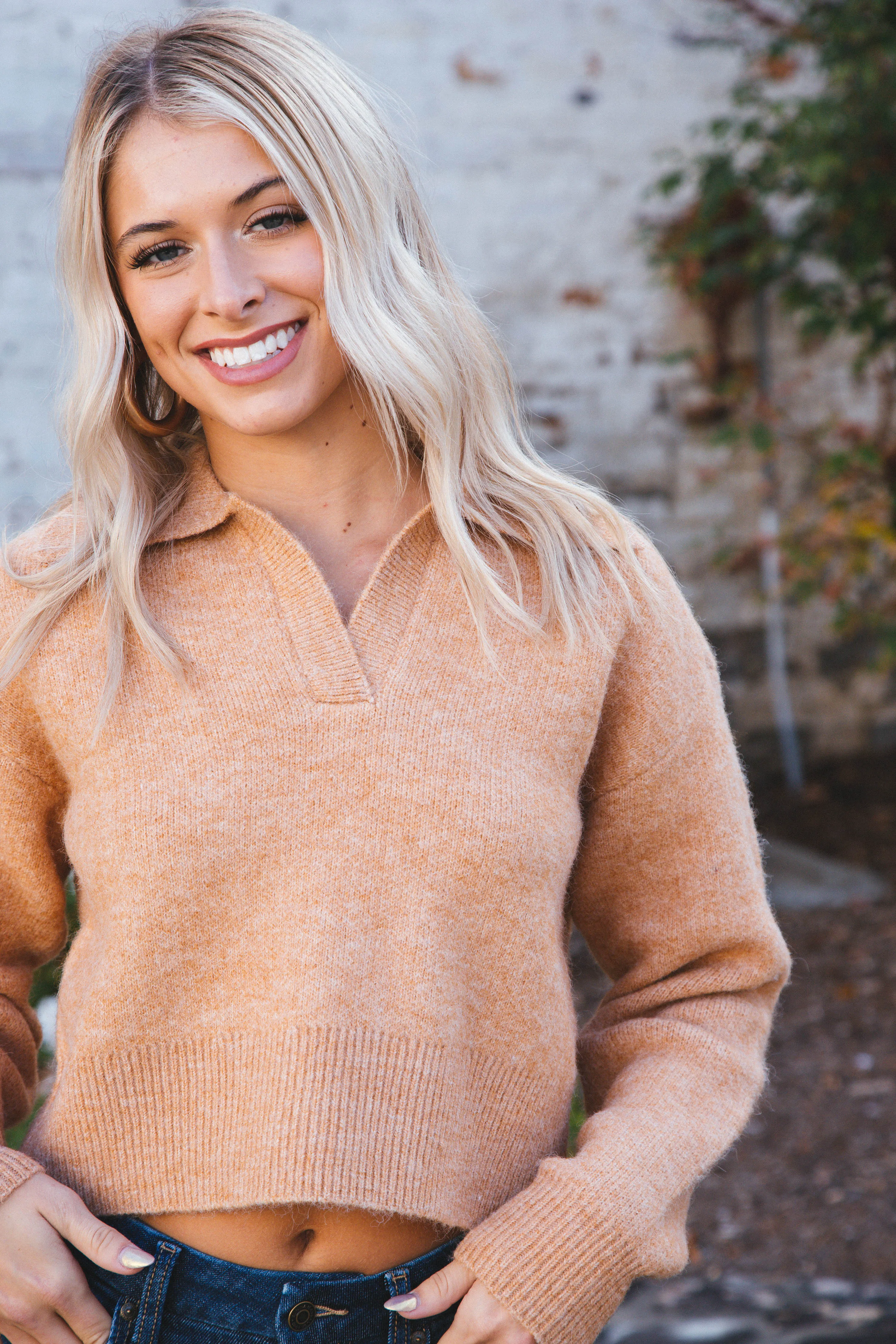 Thomas Crop Sweater, Camel | Velvet Heart