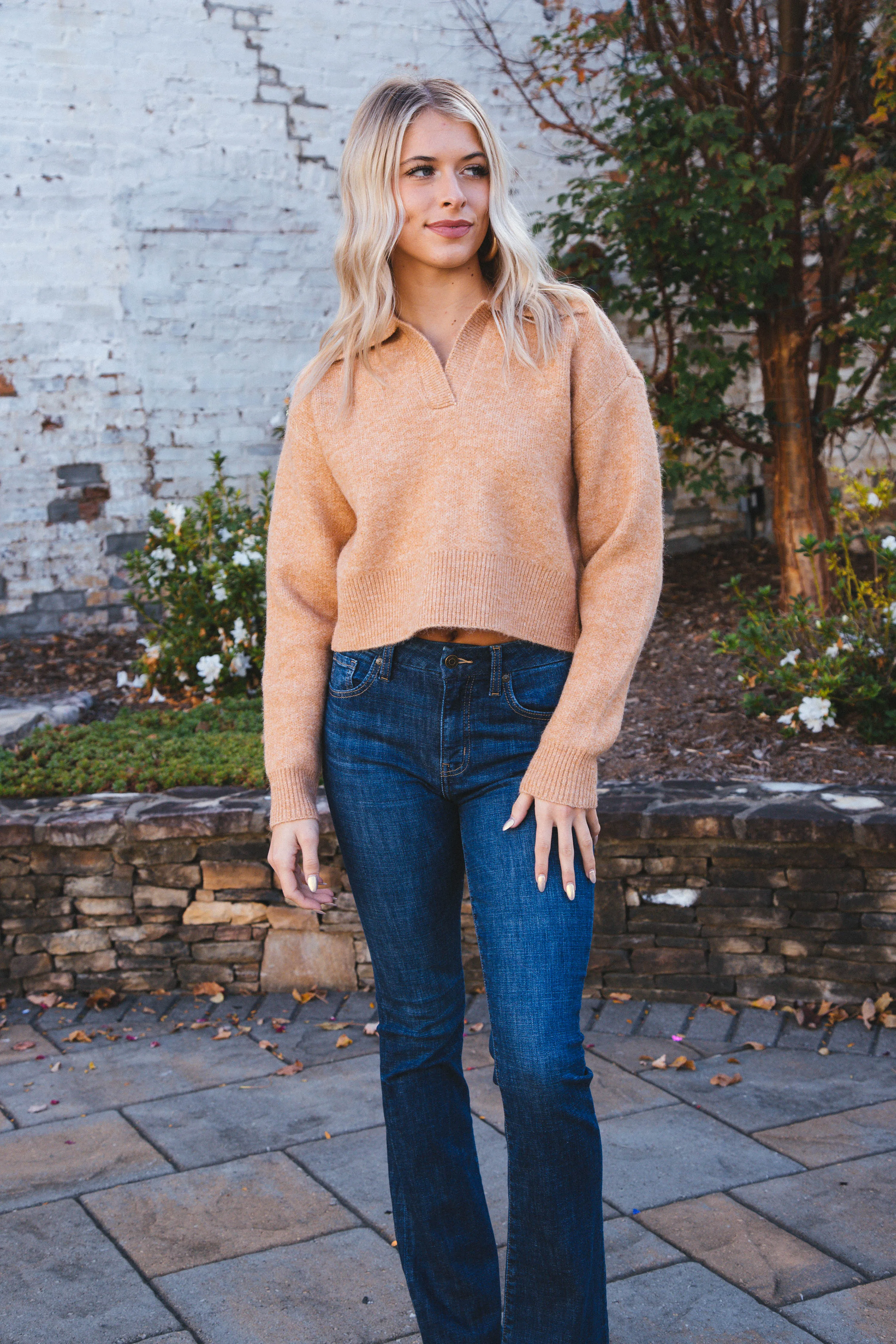 Thomas Crop Sweater, Camel | Velvet Heart