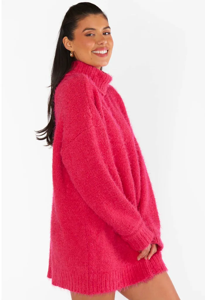 Timmy Tunic Sweater-Pink Rose Knit