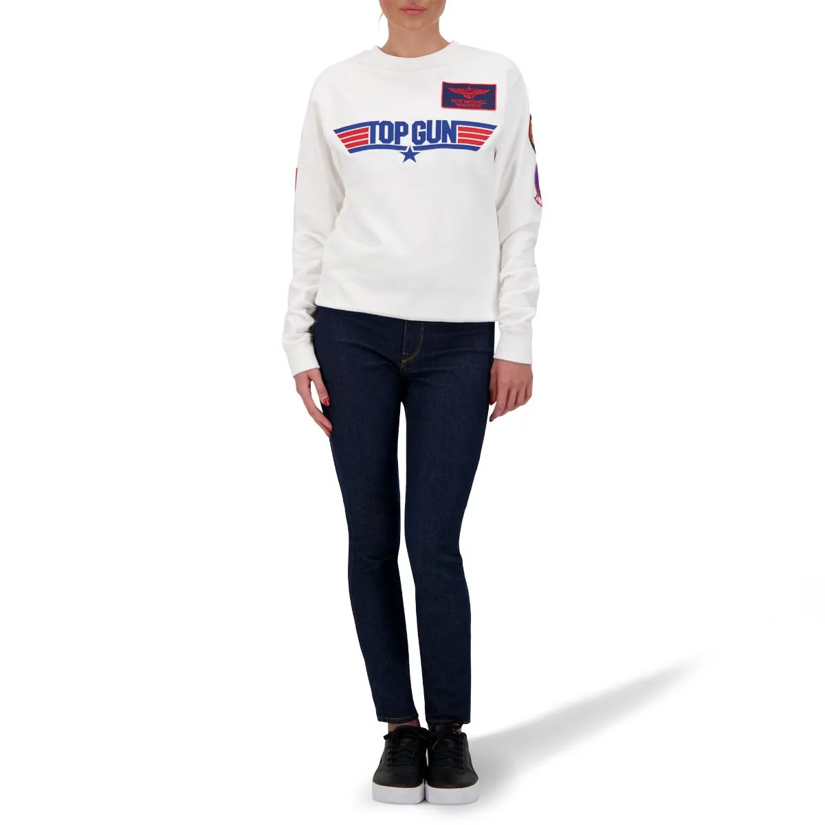 TOP GUN Unisex Logo Sweatshirt - WHITE