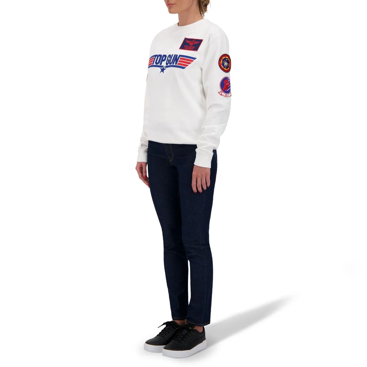 TOP GUN Unisex Logo Sweatshirt - WHITE