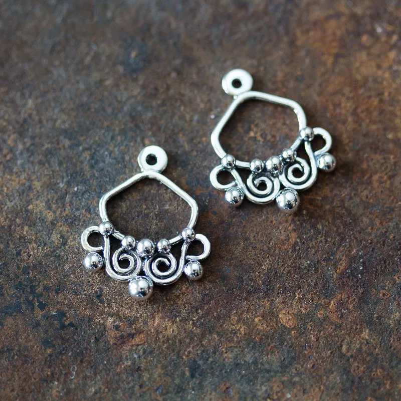 Unique Artisan Handmade Silver Ear Jacket Earrings