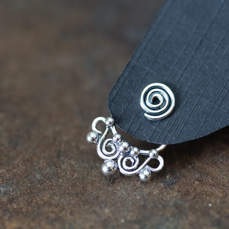 Unique Artisan Handmade Silver Ear Jacket Earrings