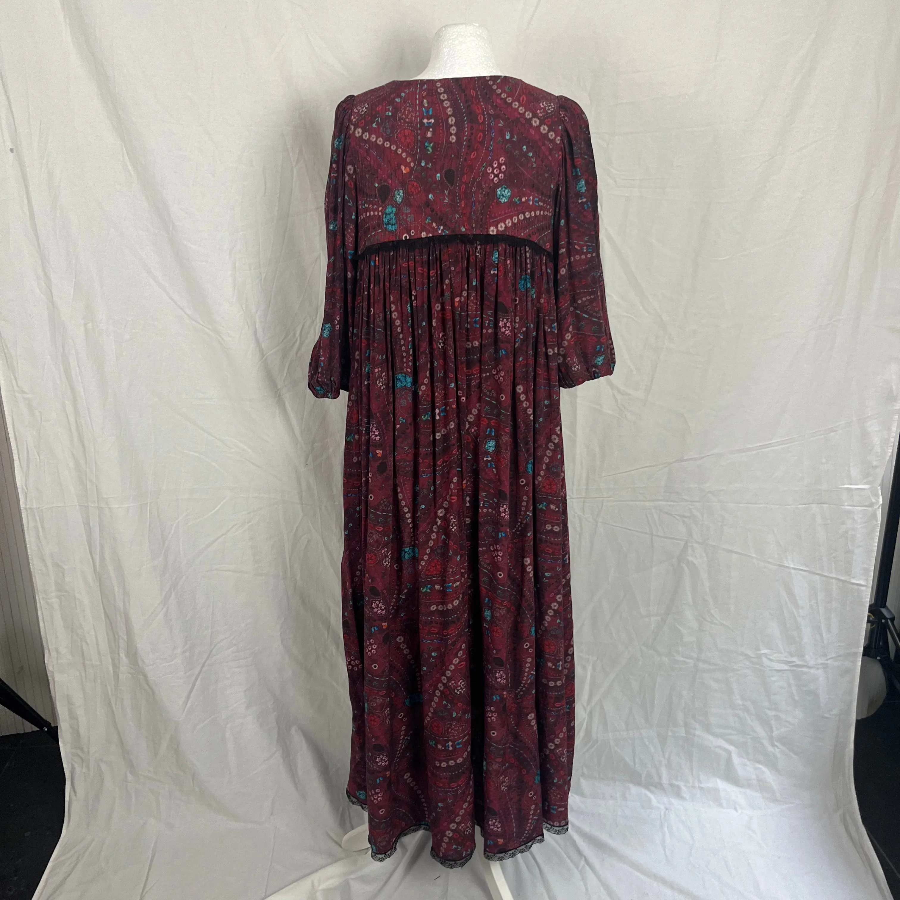 Zadig & Voltaire Womens 350 Berry Print Viscose Rafael Psyche Maxi Dress - Size Small