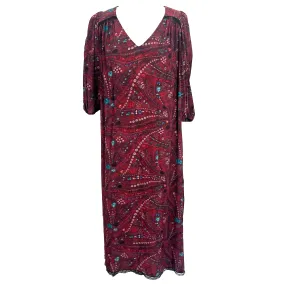 Zadig & Voltaire Womens 350 Berry Print Viscose Rafael Psyche Maxi Dress - Size Small